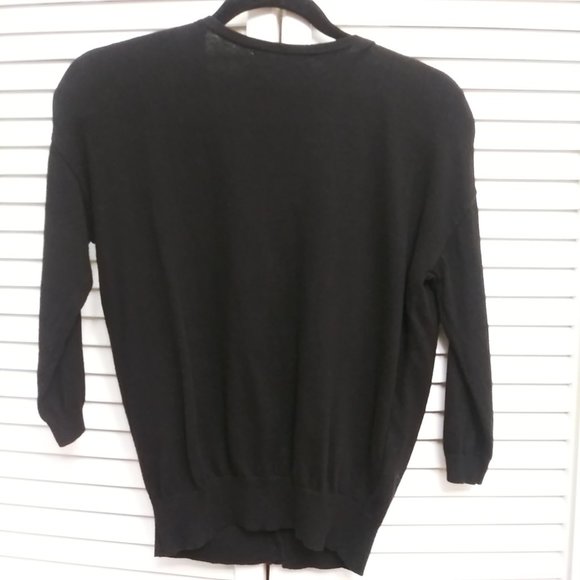 Loft Black Peter Pan Embellished Cardigan XS - Picture 5 of 6